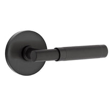 Load image into Gallery viewer, T-BAR KNURLED (TA.KN) PRIVACY (BED/BATH) LEVER WITH 2-3/8" BACKSET AND 1/4" ROUND FACEPLATE AND STRIKEPLATE