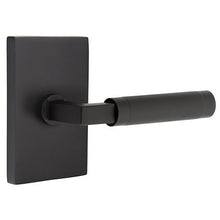Load image into Gallery viewer, L-SQUARE KNURLED (LS.KN) PRIVACY (BED/BATH) LEVER WITH 2-3/8" BACKSET AND 1/4" ROUND FACEPLATE AND STRIKEPLATE