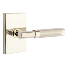 Load image into Gallery viewer, T-BAR KNURLED (TA.KN) PRIVACY (BED/BATH) LEVER WITH 2-3/8" BACKSET AND 1/4" ROUND FACEPLATE AND STRIKEPLATE