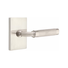 Load image into Gallery viewer, R-BAR KNURLED (RA.KN) PRIVACY (BED/BATH) LEVER WITH 2-3/8" BACKSET AND 1/4" ROUND FACEPLATE AND STRIKEPLATE
