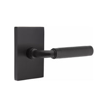 Load image into Gallery viewer, R-BAR KNURLED (RA.KN) PRIVACY (BED/BATH) LEVER WITH 2-3/8" BACKSET AND 1/4" ROUND FACEPLATE AND STRIKEPLATE