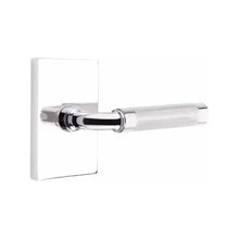 Load image into Gallery viewer, R-BAR KNURLED (RA.KN) PRIVACY (BED/BATH) LEVER WITH 2-3/8" BACKSET AND 1/4" ROUND FACEPLATE AND STRIKEPLATE