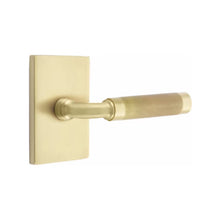 Load image into Gallery viewer, R-BAR KNURLED (RA.KN) PRIVACY (BED/BATH) LEVER WITH 2-3/8" BACKSET AND 1/4" ROUND FACEPLATE AND STRIKEPLATE