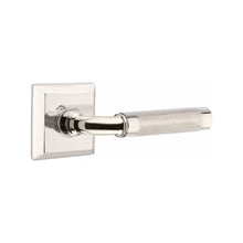 Load image into Gallery viewer, R-BAR KNURLED (RA.KN) PRIVACY (BED/BATH) LEVER WITH 2-3/8" BACKSET AND 1/4" ROUND FACEPLATE AND STRIKEPLATE