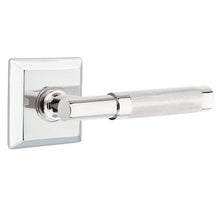 Load image into Gallery viewer, T-BAR KNURLED (TA.KN) PRIVACY (BED/BATH) LEVER WITH 2-3/8" BACKSET AND 1/4" ROUND FACEPLATE AND STRIKEPLATE