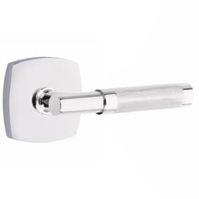 Load image into Gallery viewer, T-BAR KNURLED (TA.KN) PRIVACY (BED/BATH) LEVER WITH 2-3/8" BACKSET AND 1/4" ROUND FACEPLATE AND STRIKEPLATE
