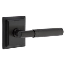 Load image into Gallery viewer, T-BAR KNURLED (TA.KN) PRIVACY (BED/BATH) LEVER WITH 2-3/8" BACKSET AND 1/4" ROUND FACEPLATE AND STRIKEPLATE