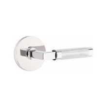 Load image into Gallery viewer, L-SQUARE KNURLED (LS.KN) PRIVACY (BED/BATH) LEVER WITH 2-3/8" BACKSET AND 1/4" ROUND FACEPLATE AND STRIKEPLATE