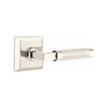 Load image into Gallery viewer, L-SQUARE KNURLED (LS.KN) PRIVACY (BED/BATH) LEVER WITH 2-3/8" BACKSET AND 1/4" ROUND FACEPLATE AND STRIKEPLATE