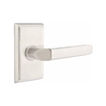 Load image into Gallery viewer, MILANO (M) PRIVACY (BED/BATH) LEVER WITH 2-3/8" BACKSET AND 1/4" ROUND FACEPLATE AND STRIKEPLATE