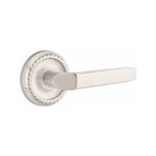 Load image into Gallery viewer, MILANO (M) PRIVACY (BED/BATH) LEVER WITH 2-3/8" BACKSET AND 1/4" ROUND FACEPLATE AND STRIKEPLATE