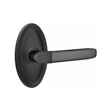 Load image into Gallery viewer, MILANO (M) PRIVACY (BED/BATH) LEVER WITH 2-3/8" BACKSET AND 1/4" ROUND FACEPLATE AND STRIKEPLATE