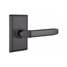 Load image into Gallery viewer, MILANO (M) PRIVACY (BED/BATH) LEVER WITH 2-3/8" BACKSET AND 1/4" ROUND FACEPLATE AND STRIKEPLATE