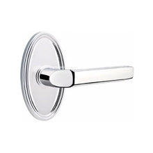 Load image into Gallery viewer, MILANO (M) PRIVACY (BED/BATH) LEVER WITH 2-3/8" BACKSET AND 1/4" ROUND FACEPLATE AND STRIKEPLATE