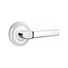 Load image into Gallery viewer, MILANO (M) PRIVACY (BED/BATH) LEVER WITH 2-3/8" BACKSET AND 1/4" ROUND FACEPLATE AND STRIKEPLATE