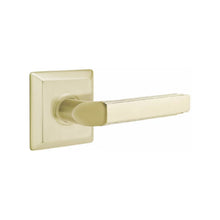 Load image into Gallery viewer, MILANO (M) PRIVACY (BED/BATH) LEVER WITH 2-3/8" BACKSET AND 1/4" ROUND FACEPLATE AND STRIKEPLATE
