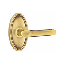 Load image into Gallery viewer, MILANO (M) PRIVACY (BED/BATH) LEVER WITH 2-3/8" BACKSET AND 1/4" ROUND FACEPLATE AND STRIKEPLATE