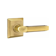 Load image into Gallery viewer, MILANO (M) PRIVACY (BED/BATH) LEVER WITH 2-3/8" BACKSET AND 1/4" ROUND FACEPLATE AND STRIKEPLATE