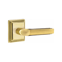 Load image into Gallery viewer, MILANO (M) PRIVACY (BED/BATH) LEVER WITH 2-3/8" BACKSET AND 1/4" ROUND FACEPLATE AND STRIKEPLATE