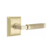 Load image into Gallery viewer, L-SQUARE KNURLED (LS.KN) PRIVACY (BED/BATH) LEVER WITH 2-3/8" BACKSET AND 1/4" ROUND FACEPLATE AND STRIKEPLATE