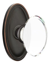 Load image into Gallery viewer, HAMPTON GLASS (HT) PASSAGE (HALL/CLOSET) KNOB WITH 2-3/8" BACKSET AND 1/4" FACEPLATE AND STRIKEPLATE WITH TRADITIONAL ROSETTE