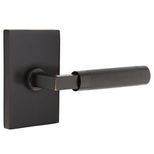 Load image into Gallery viewer, L-SQUARE KNURLED (LS.KN) PASSAGE (HALL/CLOSET) LEVER WITH 2-3/8" BACKSET AND 1/4" ROUND FACEPLATE AND STRIKEPLATE