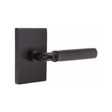 Load image into Gallery viewer, R-BAR KNURLED (RA.KN) PASSAGE (HALL/CLOSET) LEVER WITH 2-3/8" BACKSET AND 1/4" ROUND FACEPLATE AND STRIKEPLATE