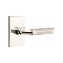 Load image into Gallery viewer, R-BAR KNURLED (RA.KN) PASSAGE (HALL/CLOSET) LEVER WITH 2-3/8" BACKSET AND 1/4" ROUND FACEPLATE AND STRIKEPLATE
