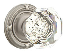 Load image into Gallery viewer, OLD TOWN GLASS (OT) PRIVACY (BED/BATH) KNOB WITH 2-3/8" BACKSET AND 1/4" ROUND FACEPLATE AND STRIKEPLATE