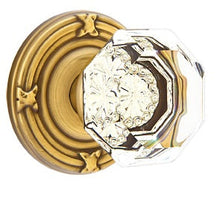 Load image into Gallery viewer, OLD TOWN GLASS (OT) PASSAGE (HALL/CLOSET) KNOB WITH 2-3/8" BACKSET AND 1/4" ROUND FACEPLATE AND STRIKEPLATE