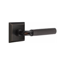 Load image into Gallery viewer, R-BAR KNURLED (RA.KN) PASSAGE (HALL/CLOSET) LEVER WITH 2-3/8" BACKSET AND 1/4" ROUND FACEPLATE AND STRIKEPLATE