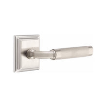 Load image into Gallery viewer, R-BAR KNURLED (RA.KN) PASSAGE (HALL/CLOSET) LEVER WITH 2-3/8" BACKSET AND 1/4" ROUND FACEPLATE AND STRIKEPLATE
