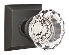 Load image into Gallery viewer, ASTORIA GLASS (AS) PASSAGE (HALL/CLOSET) KNOB WITH 2-3/8" BACKSET AND 1/4" ROUND FACEPLATE AND STRIKEPLATE