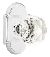 Load image into Gallery viewer, DIAMOND GLASS (CK) PASSAGE (HALL/CLOSET) KNOB WITH 2-3/8" BACKSET AND 1/4" ROUND FACEPLATE AND STRIKEPLATE