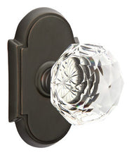 Load image into Gallery viewer, DIAMOND GLASS (CK) PASSAGE (HALL/CLOSET) KNOB WITH 2-3/8" BACKSET AND 1/4" ROUND FACEPLATE AND STRIKEPLATE
