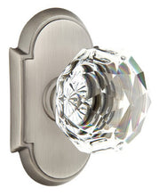 Load image into Gallery viewer, DIAMOND GLASS (CK) PRIVACY (BED/BATH) KNOB WITH 2-3/8" BACKSET AND 1/4" ROUND FACEPLATE AND STRIKEPLATE