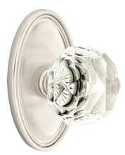 Load image into Gallery viewer, DIAMOND GLASS (CK) PASSAGE (HALL/CLOSET) KNOB WITH 2-3/8" BACKSET AND 1/4" ROUND FACEPLATE AND STRIKEPLATE
