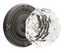 Load image into Gallery viewer, DIAMOND GLASS (CK) PASSAGE (HALL/CLOSET) KNOB WITH 2-3/8" BACKSET AND 1/4" ROUND FACEPLATE AND STRIKEPLATE