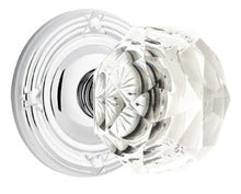 Load image into Gallery viewer, DIAMOND GLASS (CK) PASSAGE (HALL/CLOSET) KNOB WITH 2-3/8" BACKSET AND 1/4" ROUND FACEPLATE AND STRIKEPLATE