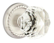 Load image into Gallery viewer, DIAMOND GLASS (CK) PASSAGE (HALL/CLOSET) KNOB WITH 2-3/8" BACKSET AND 1/4" ROUND FACEPLATE AND STRIKEPLATE