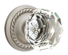 Load image into Gallery viewer, DIAMOND GLASS (CK) PASSAGE (HALL/CLOSET) KNOB WITH 2-3/8" BACKSET AND 1/4" ROUND FACEPLATE AND STRIKEPLATE