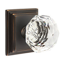 Load image into Gallery viewer, DIAMOND GLASS (CK) PRIVACY (BED/BATH) KNOB WITH 2-3/8" BACKSET AND 1/4" ROUND FACEPLATE AND STRIKEPLATE