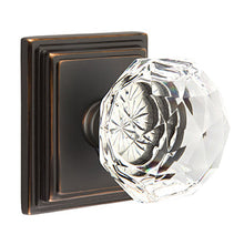 Load image into Gallery viewer, DIAMOND GLASS (CK) PASSAGE (HALL/CLOSET) KNOB WITH 2-3/8" BACKSET AND 1/4" ROUND FACEPLATE AND STRIKEPLATE