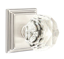 Load image into Gallery viewer, DIAMOND GLASS (CK) PRIVACY (BED/BATH) KNOB WITH 2-3/8" BACKSET AND 1/4" ROUND FACEPLATE AND STRIKEPLATE