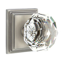 Load image into Gallery viewer, DIAMOND GLASS (CK) PASSAGE (HALL/CLOSET) KNOB WITH 2-3/8" BACKSET AND 1/4" ROUND FACEPLATE AND STRIKEPLATE