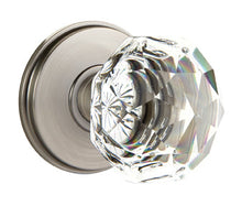 Load image into Gallery viewer, DIAMOND GLASS (CK) PASSAGE (HALL/CLOSET) KNOB WITH 2-3/8" BACKSET AND 1/4" ROUND FACEPLATE AND STRIKEPLATE
