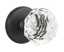 Load image into Gallery viewer, DIAMOND GLASS (CK) PASSAGE (HALL/CLOSET) KNOB WITH 2-3/8" BACKSET AND 1/4" ROUND FACEPLATE AND STRIKEPLATE