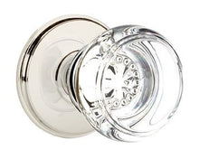 Load image into Gallery viewer, GEORGETOWN GLASS (GT) PRIVACY (BED/BATH) KNOB WITH 2-3/8" BACKSET AND 1/4" ROUND FACEPLATE AND STRIKEPLATE