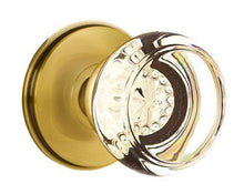 Load image into Gallery viewer, GEORGETOWN GLASS (GT) PRIVACY (BED/BATH) KNOB WITH 2-3/8" BACKSET AND 1/4" ROUND FACEPLATE AND STRIKEPLATE