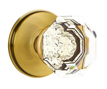 Load image into Gallery viewer, OLD TOWN GLASS (OT) PASSAGE (HALL/CLOSET) KNOB WITH 2-3/8" BACKSET AND 1/4" ROUND FACEPLATE AND STRIKEPLATE